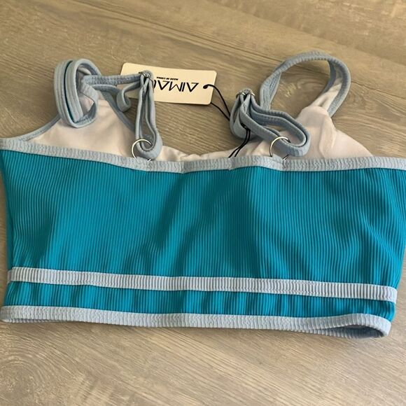 sporty teal ribbed bikini - Picture 4 of 4